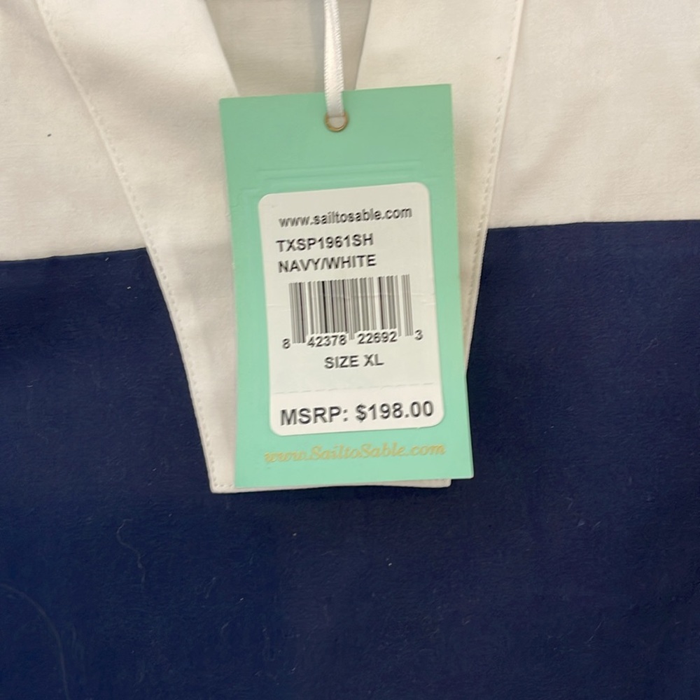 STS navy & white striped sleeveless nautical dress. NWT length 35” size XL - Picture 3 of 7